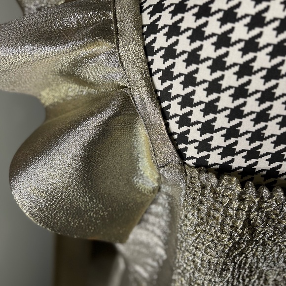 Cache iridescent ruffled sleeve peplum corset crop top - Picture 8 of 12